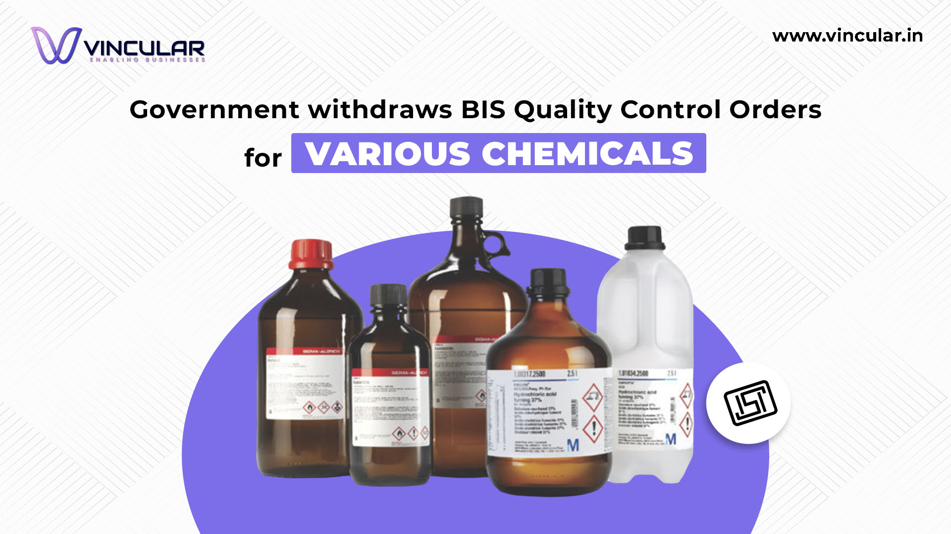 Government withdraws BIS Quality Control Orders for Various Chemicals